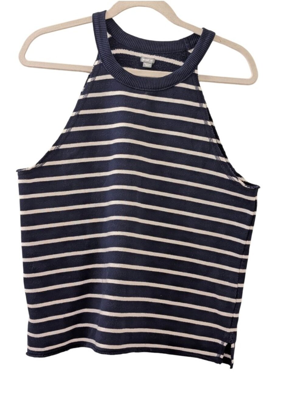 Aerie Striped Navy & White Halter Tank Top Womens L Casual Lightweight